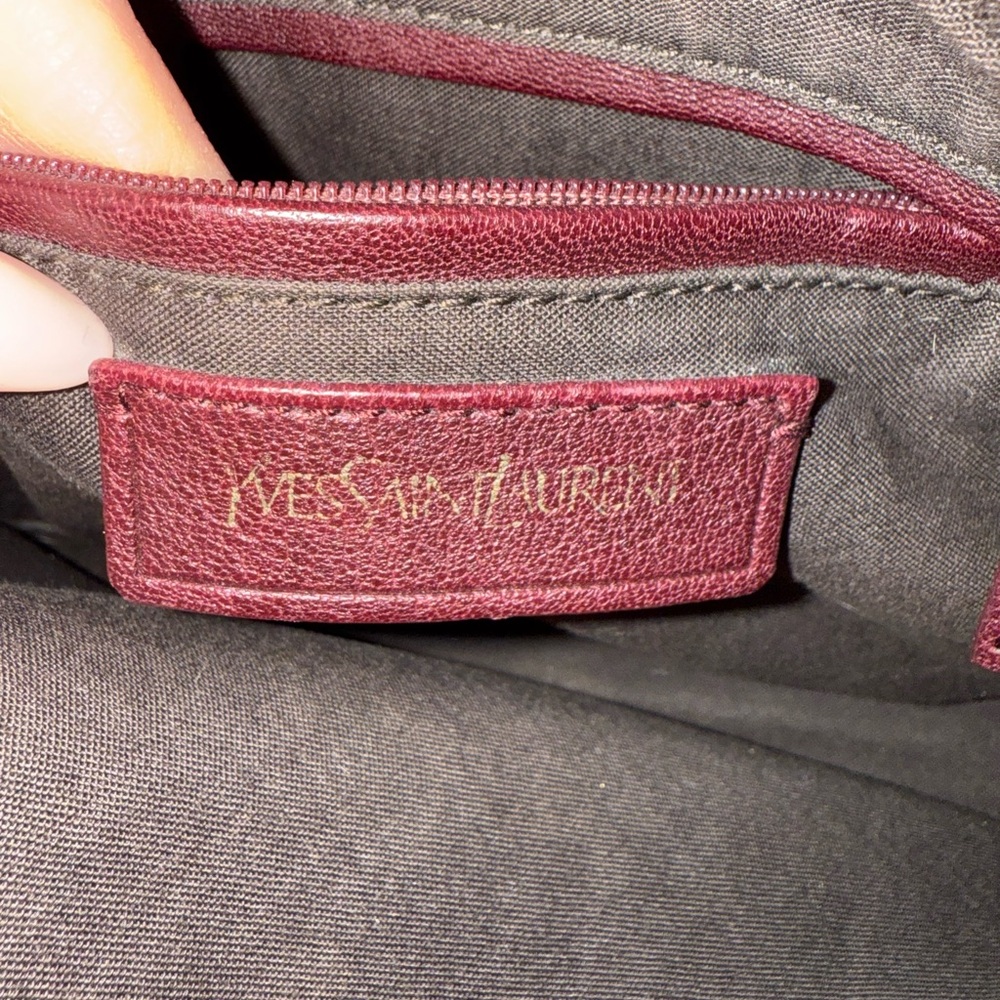 Yves Saint Laurent Burgundy Leather Shoulder Bag - Picture 5 of 10